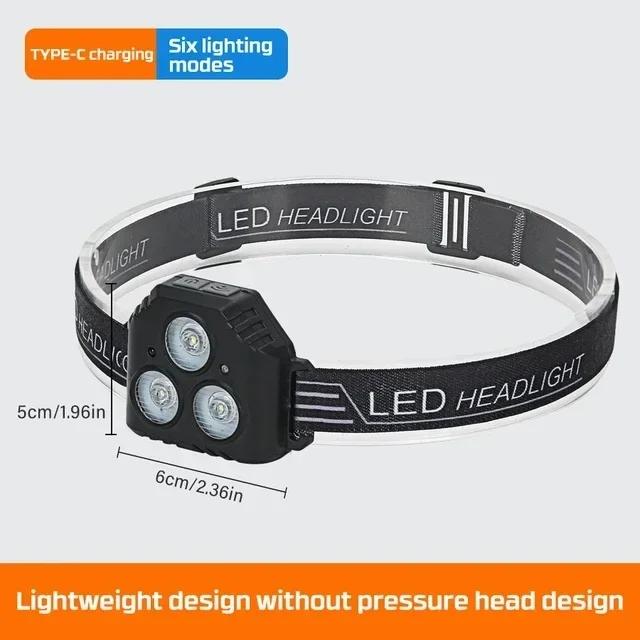 

Мощный налобный фонарь, портативный USB-перезаряжаемый светодиодный сенсорный налобный фонарь XPE+COB, суперяркий фонарь для рыбалки и экстренной помощи