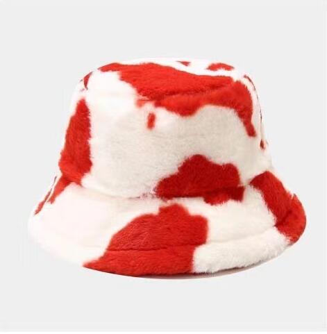2023082062 Cow Painting Fleece Bucket Hats 8 Colors
