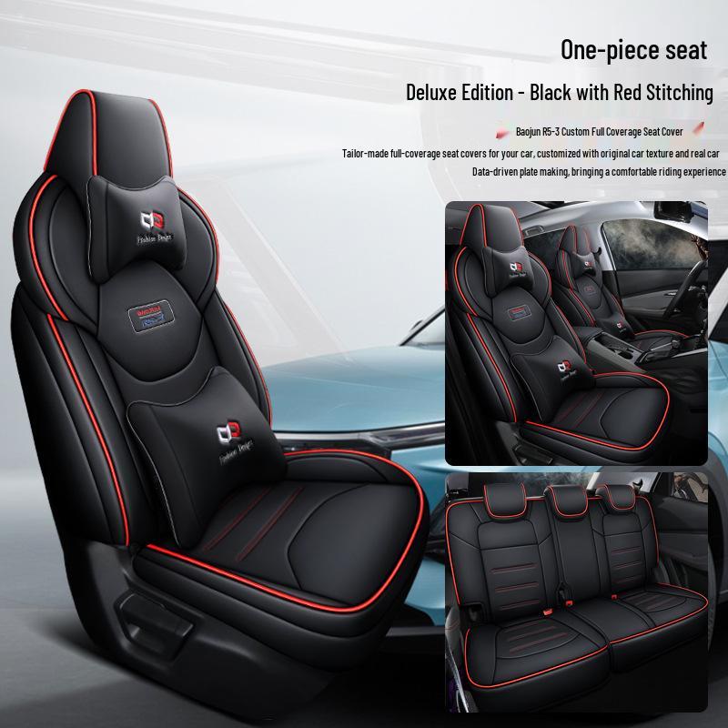QQG Maßgefertigter Sportsitzbezug aus Leder für Baojun RS-3: Ganzjahres-Kissenpolster