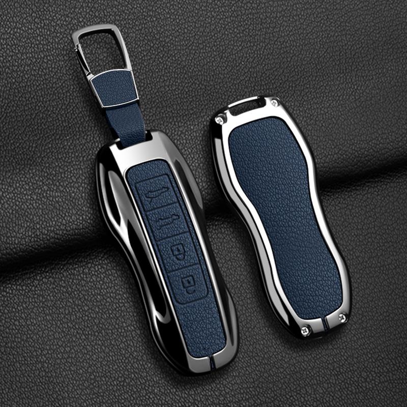 Zinc Alloy Car Key Case Cover Shell Fob For Porsche Panamera Spyder Carrera Macan Cayman Cayenne 911 970 981 991 Car Keychains