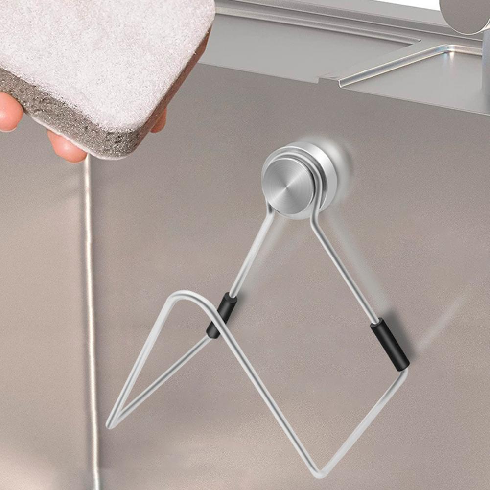 Magnetic Sponge Rack Sink Organizer Kitchen Sink Magnetic Sponge Holder Organizer Easy Installation No Drilling for Sponge