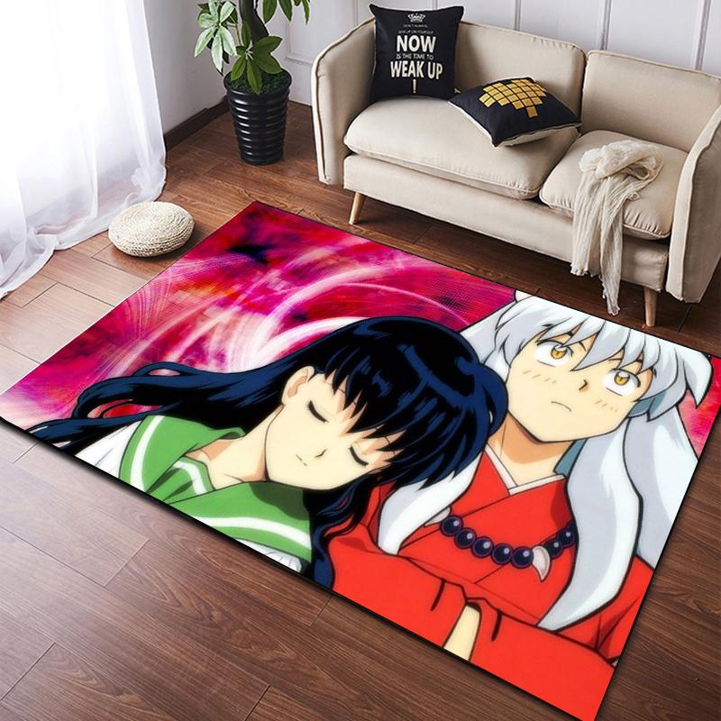 Anime Inuyasha Carpet Kitchen MatEntrance Doormat Bedroom Floor Decoration Living Room Carpet Bathroom Anti-slip Rugs