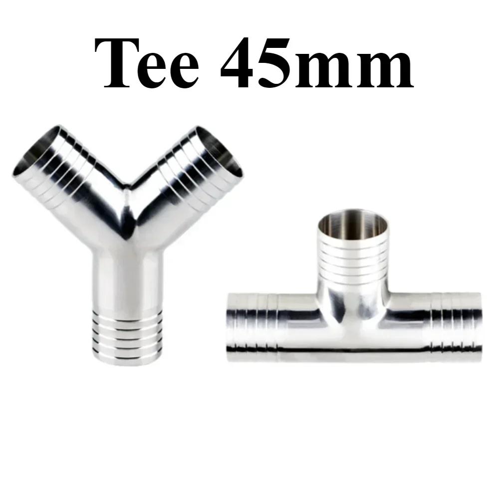 19 25 32 38 45 51 57 63 76 Mm SUS 304 Stainless Steel  Hose Barb Tail Y T Shape 3 Ways Sanitary Pipe Fitting Connector