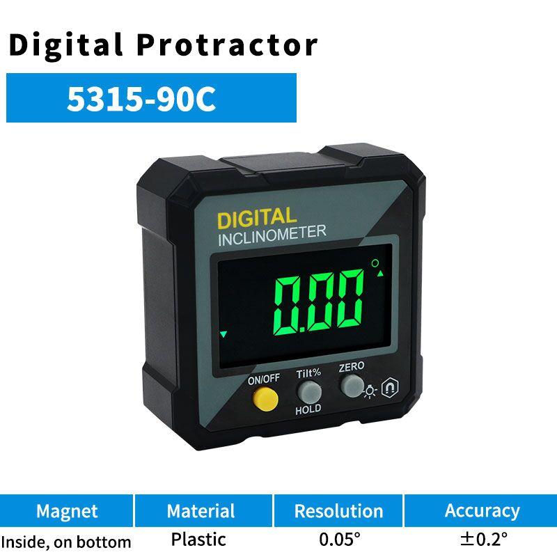 

SHANHR New Angle Protractor 360 Degree Mini Electronic Digital Protractor Inclinometer Angle Finder Gauge Measurement Box 5315-90C