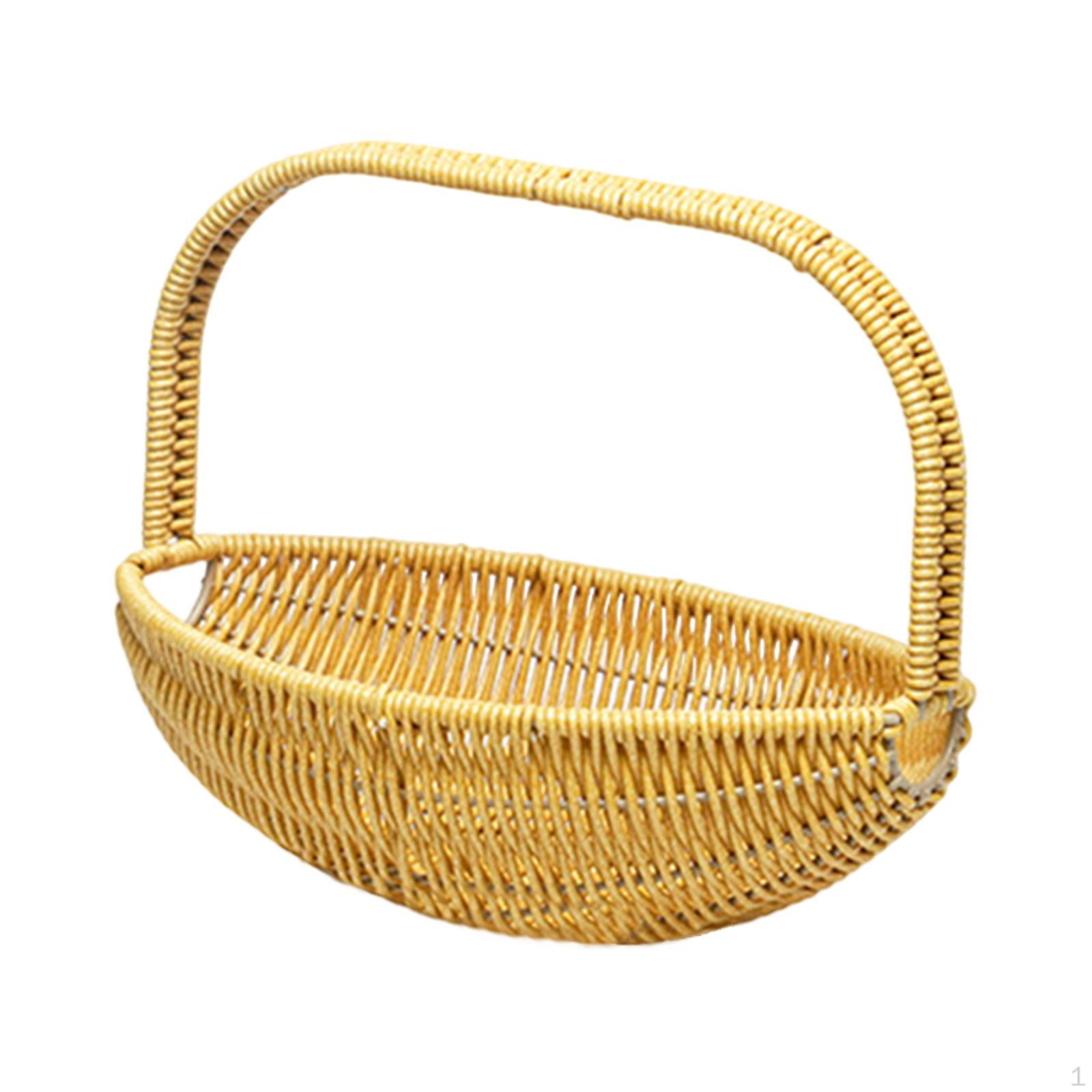 

Цветочная корзина для пикника с ручкой, плетеная вручную для конфет