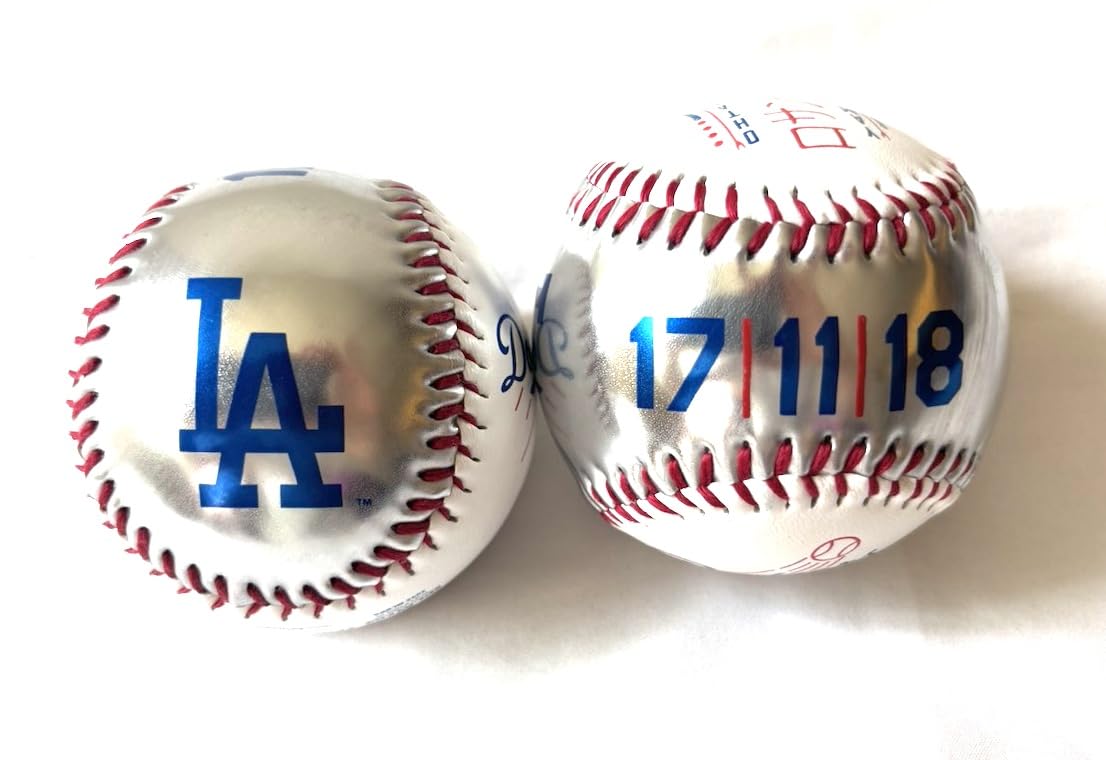 

Official MLB Shohei Ohtani/Yoshinobu Yamamoto/Roki Sasaki Collector s Replica Ball, Dodgers, Silver/White, Japanese Version [Parallel Import]