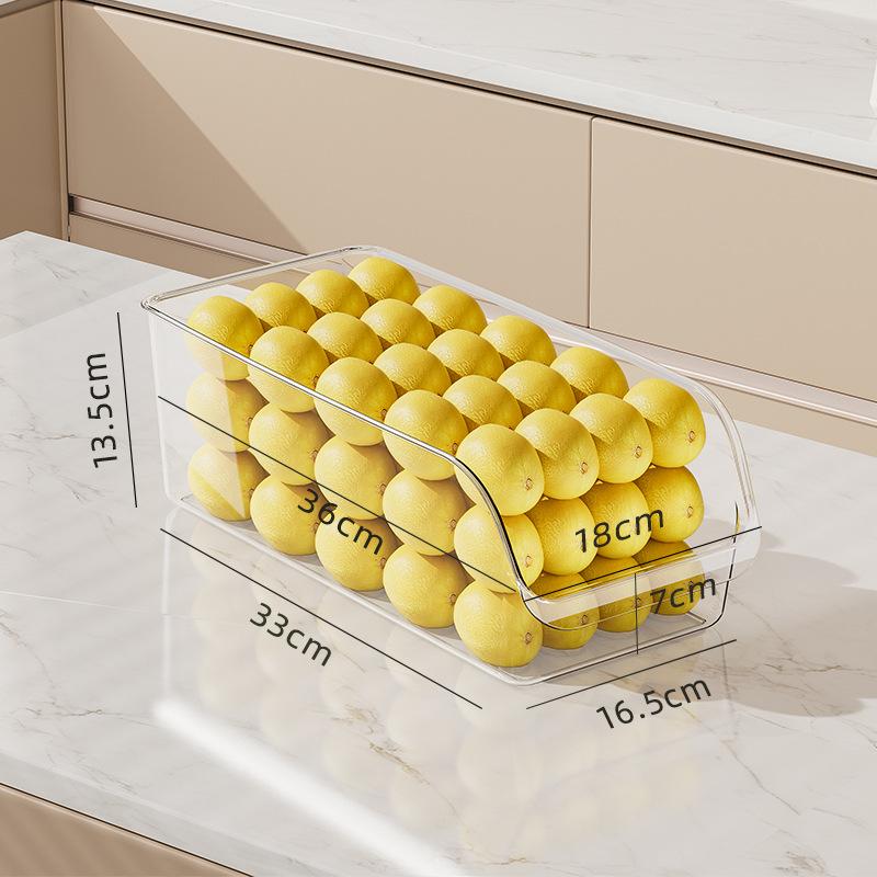 Food Storage Containers with Lid Plastic BPA-Free Kitchen Organizer, Clear Refrigerator Box for Eggs, Fruits, Vegetables