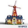 1810PCS Windmill Farm Building Blocks Toys With Light Blades Able Rotate Desktop Ornament Assembly Bricks Model Birthday Gifts