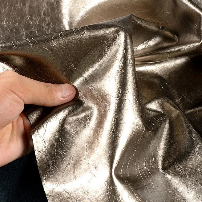 Oil Leather Pu Leather Mirror 100x138cm Fabric Waterproof Leather Diy Jacket Leggings Tights Dress Clothing Designer Fabric