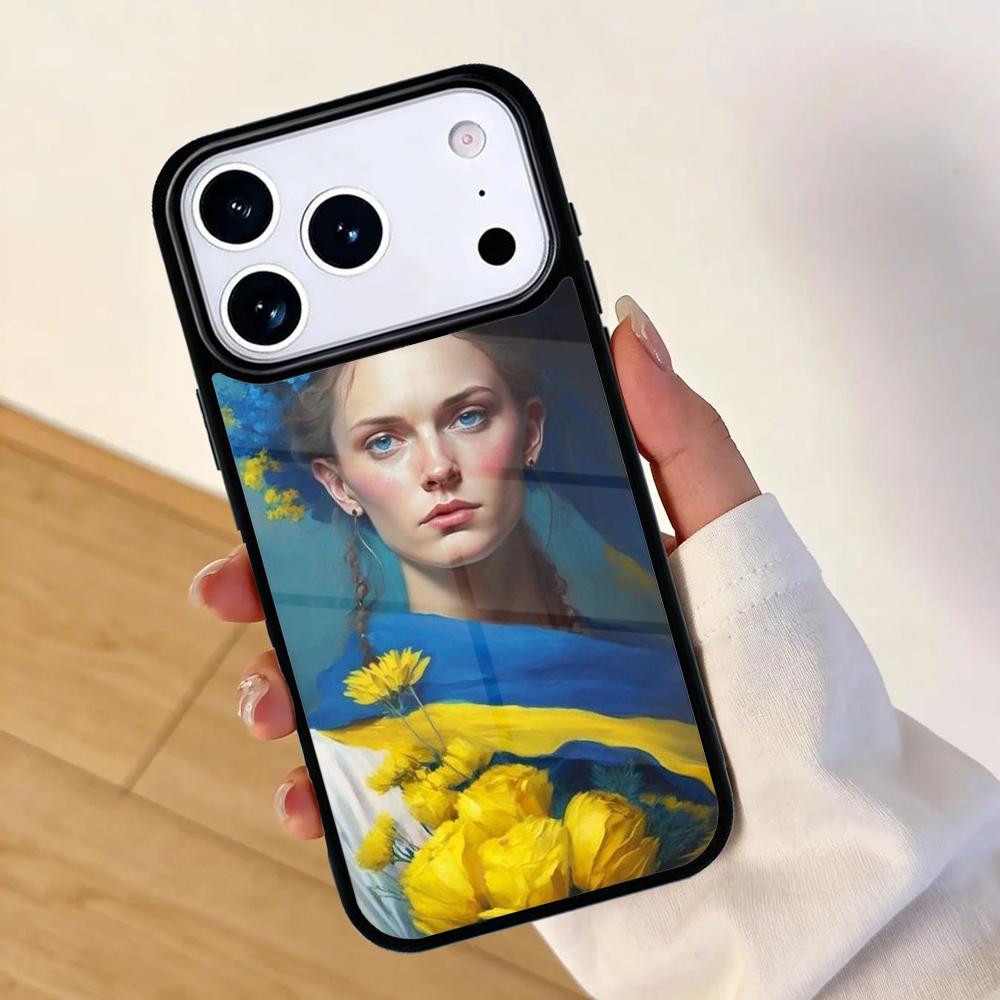 U/kraine Ukrainisches Mädchen Handyhülle Für Apple iPhone 17 air 16 Pro Max 15 Pro Max 14 13 12 11 Mini Rückseite