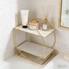 2 Tier Countertop Storage Shelf Gold White Cosmetic Display Shelf  Cosmetics Skincare