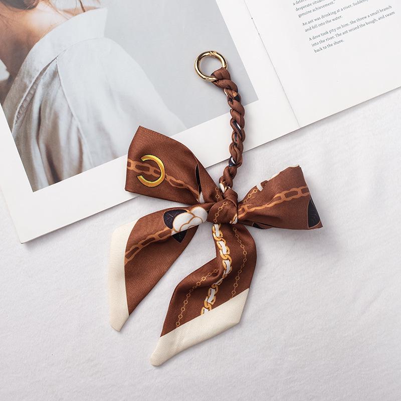 Silk Scarf Pendant Keychain: Versatile Bag Charm & Keyring