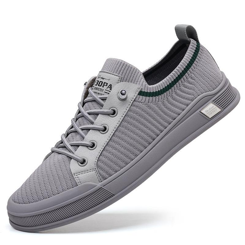 Flying Woven Shoes Men's 2024 Spring and Autumn Mesh Shoes Breathable Sports Shoes Thin One-pedal Trendy Running Casual Shoes