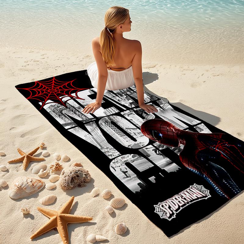 Spider-Man beach towel Outdoor camping Beach towel for vacation swim Outdoor pool Absorbent bath towel