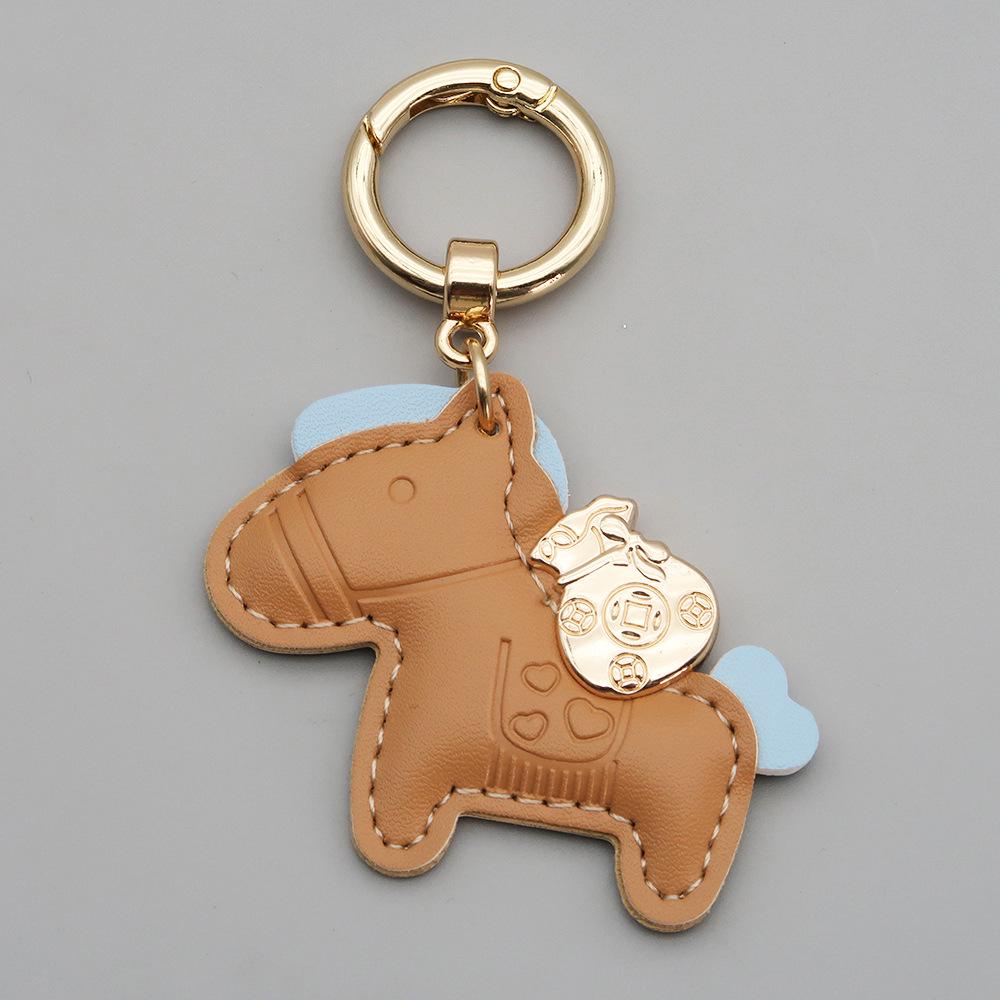 Instant Money Cartoon Pony Pendant Keychain for Couples
