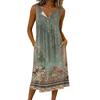 Women's Casual Sleeveless Button-down Mid-length Dress