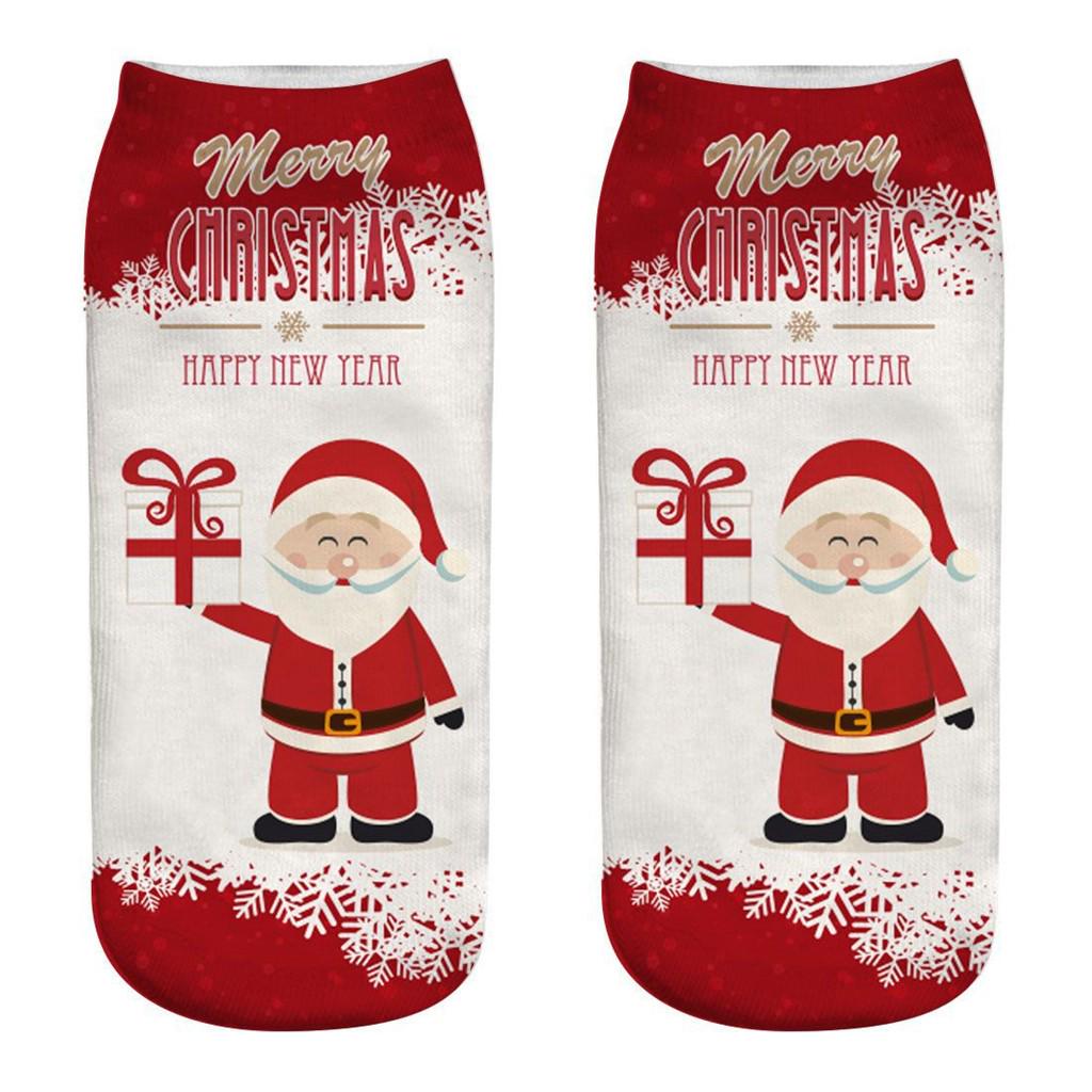 Casual Work Business Socks 3D Christmas Santa Elk Printing Medium Sports Socks