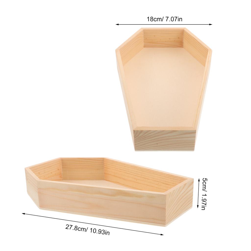 Gothic Wooden Coffin Tray 11x7inch Decorative Tray for Spooky Charcuterie Board Halloween Party Supplies Halloween Party Decor