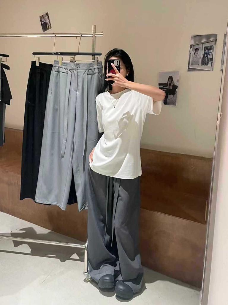 Da7 Women's High Waist Korean Style Plus Size Loose Wide Leg Harem Pants