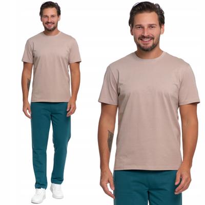 Men's T-Shirt 100% Cotton Without Side Seams Stylish Soft MORAJ M BEIGE