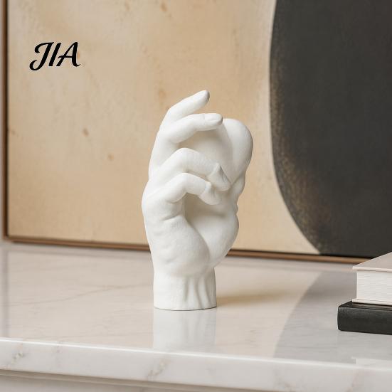 Minimalist Home Accents Hand Holding Heart 3D Printed Figurine, Modern Sculptural Desk Decor, Romantic PLA Sculpture for Gifts Accent Shelf Nightstand