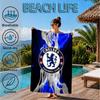 Football Club Emblem lion Beach Towel, Microfiber Beach Towel, Perfect For Pool, Beach, Travel, Home Decor Beach Party Fan gifts
