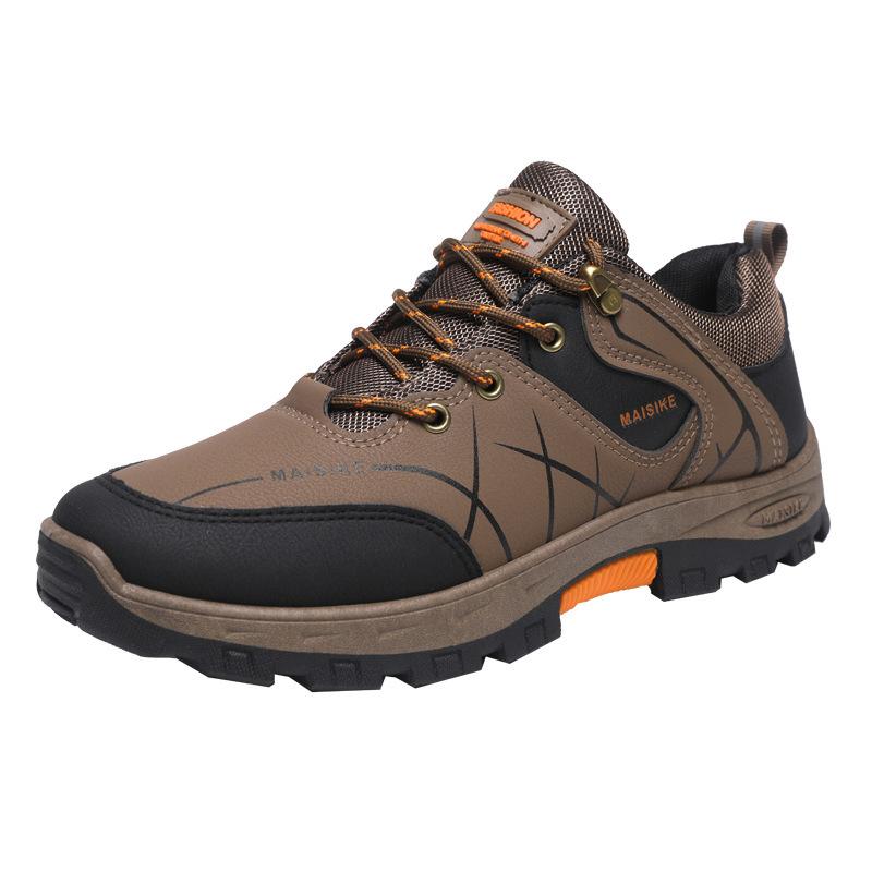Outdoor hiking shoes men's leather surface autumn and winter velvet thermal casual shoes hiking labor protection shoes fashion men's shoes