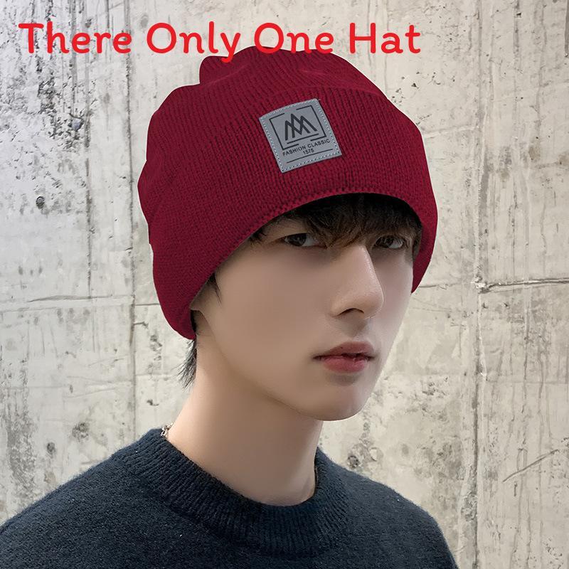 Knit Hat For Men Winter Warmth With Windproof Function And Letter Design For Casual Wear