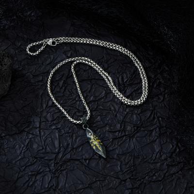 Fashionable Creative European and American Rune Imitation Meteorite Pendant Necklace for Men Women Personalized Party Gift