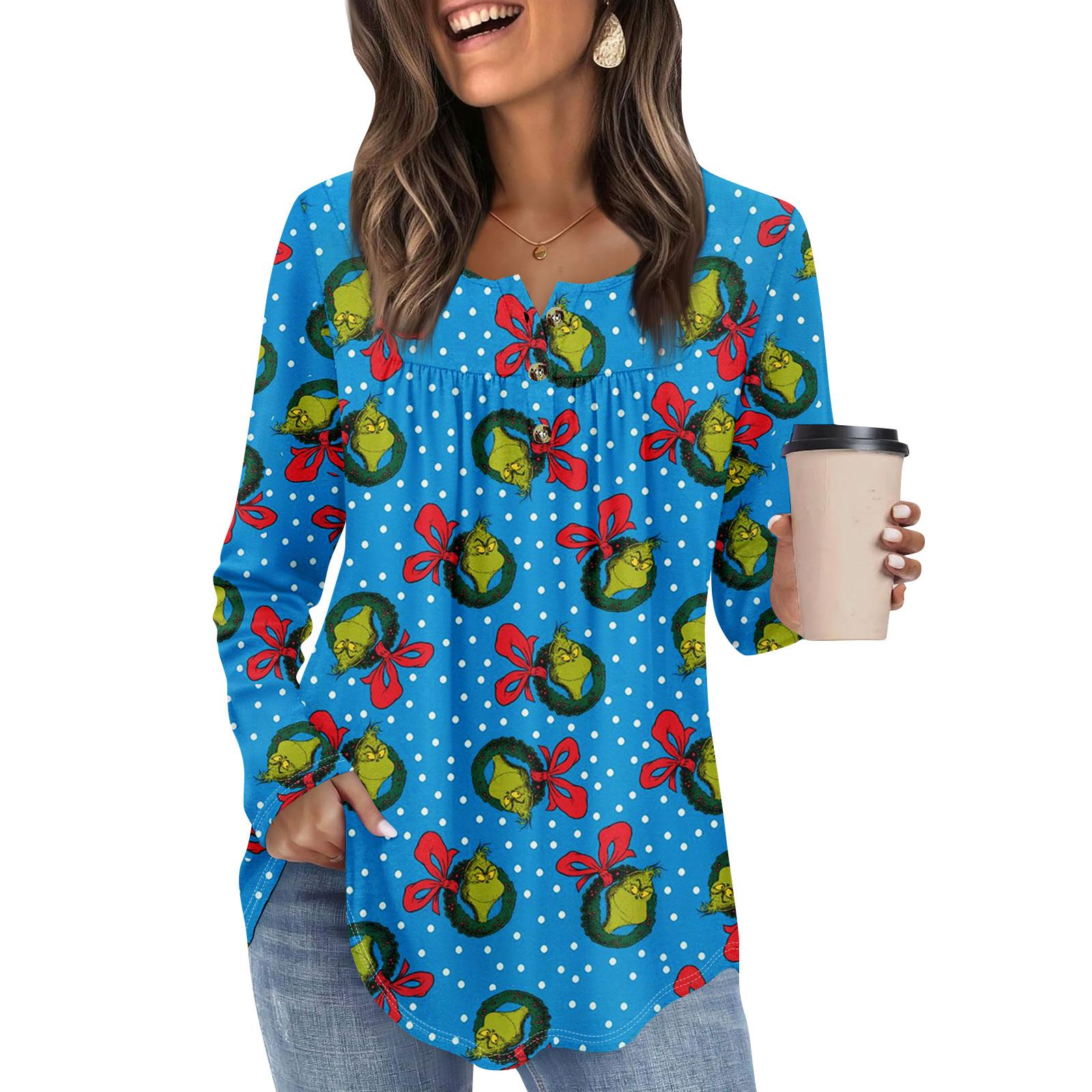 

Женская туника с длинным рукавом, свободные топы, повседневные топы оверсайз, плиссированная туника, застегивающаяся на пуговицы, повседневные женские топы с принтом XL киноварь