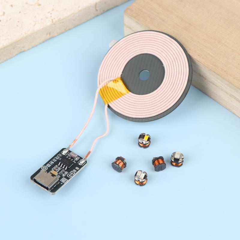 TYPE-C 5V Wireless Power Supply Transmitter Coil System for LED Induction Charging DIY Science Project