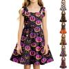 Girls Halloween Print Sleeveless Strap Dress for Party Celebrations