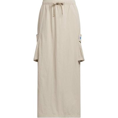 Originals Chinese V-Day Solid Color Lace-Up Mid-Rise Long Casual Skirt Women Skirts Light-Brown JM2714