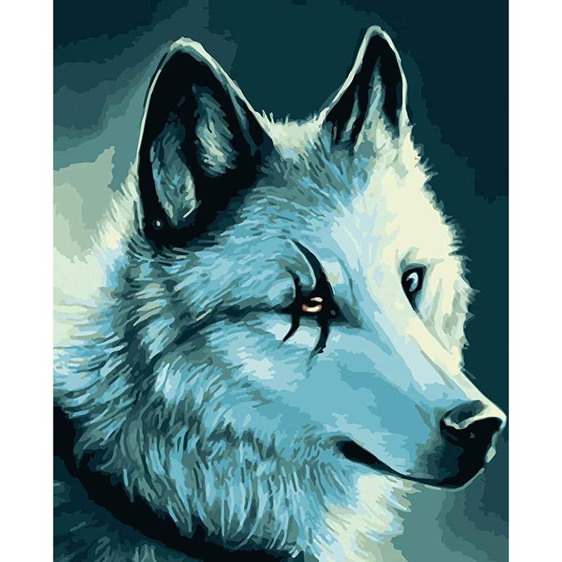 Diy Wolf 5D Diamond Painting Full Round Drill Animals Diamond Embroidery Cross Stitch Mosaic Rhinestone Wall Art Home Decor