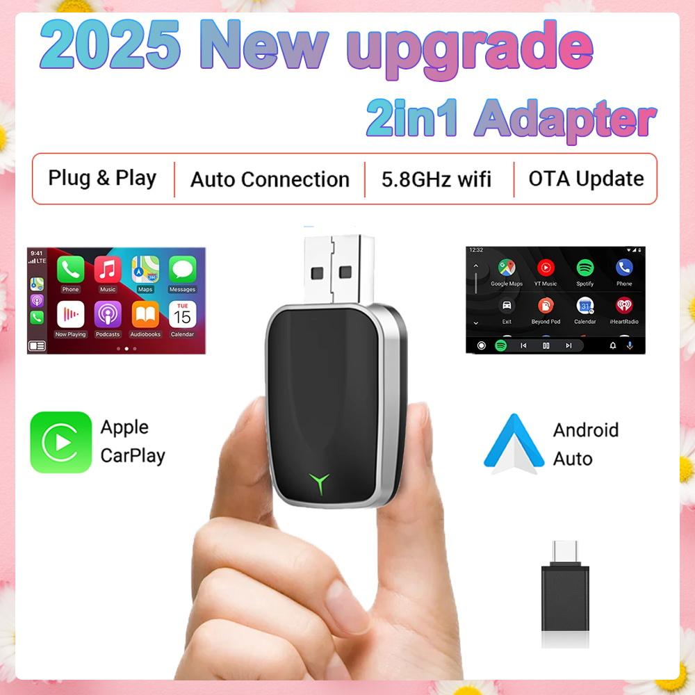 NEW Mini Box Wireless CarPlay&Android Auto 2in1 Adapter Smart Mini Box Dongle Bluetooth WiFi Fast Connect Plug And Play Fit 99%
