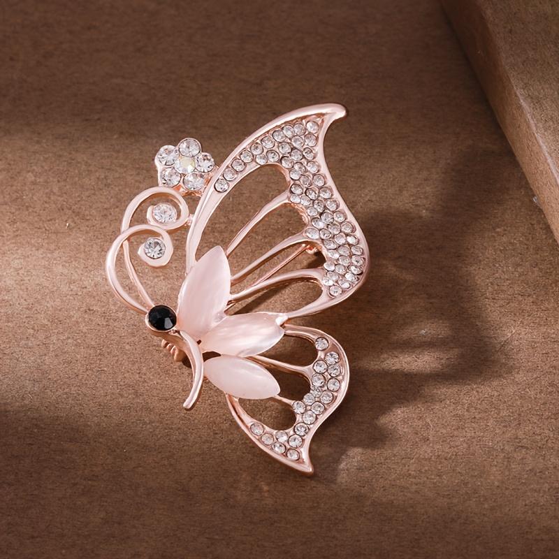 

Элегантная брошь-бабочка из сплава с украшением из сверкающего циркония, подходит для пальто, шарфов, идеально подходит для повседневной носки и в качестве подарка друзьям, семье 1pc