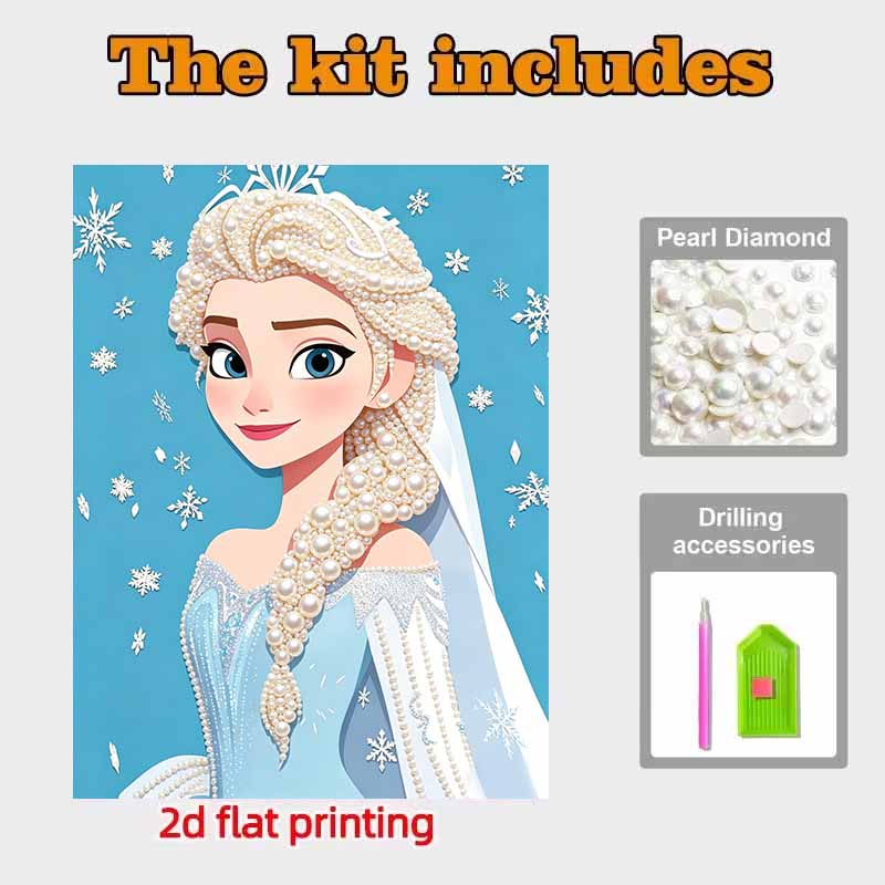 Disney Pearl Painting Queen Elsa DIY Pearl Art Painting Pearl Gem Painting Pictures Crafts Special Shape Home Wall Decoration