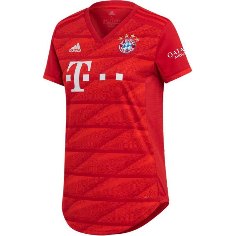 Adidas FC Bayern Munich 2019/20 Home Pullover Simple Short Sleeve Football Shirt Men Tops Red DX9252 XXS