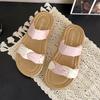 New Outer Wear 2025 Summer Cool Slippers Women's Fashion One-word Slippers Beach Sandals Platform Model