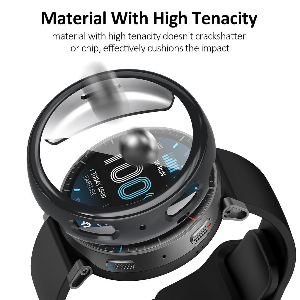 Smooth Silicone Watch Band & TPU Full Cover Soft Case for Amazfit Active Max Secure Buckle Sport Strap Set