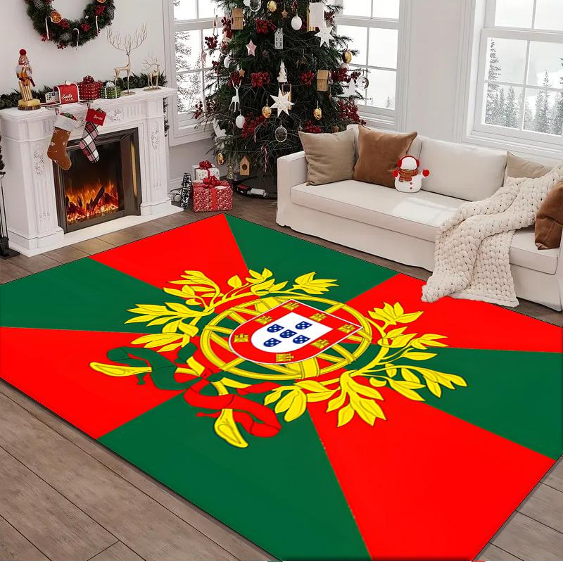 1PC Rug Portuguese Coat Of Arms Carpet, Chair Rug,Area Rug for Office Bedroom Living Rooms Bedroom, Doormat Decor Christmas Fan Gifts