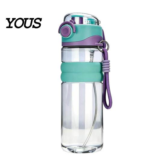 Bicchiere da bere resistente al calore, Borraccia sportiva spray, 750ml Doppia funzione Tazza con nebulizzatore e da bere con Blocco di sicurezza portatile per borraccia, Plastica a prova di perdite