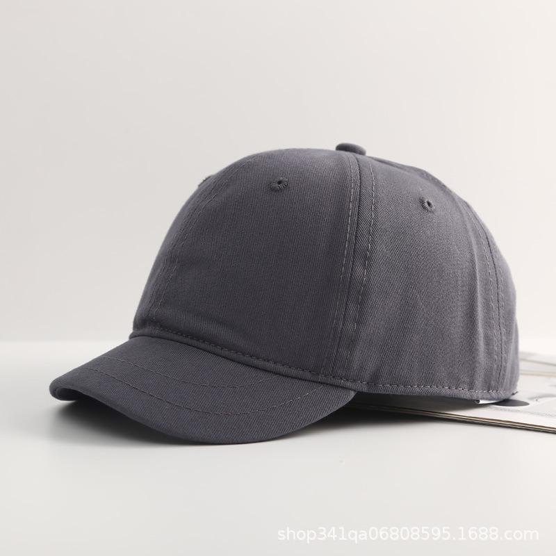 Short brim, plain-colored hat, men's baseball cap, men's soft-top cap, men's sun hat