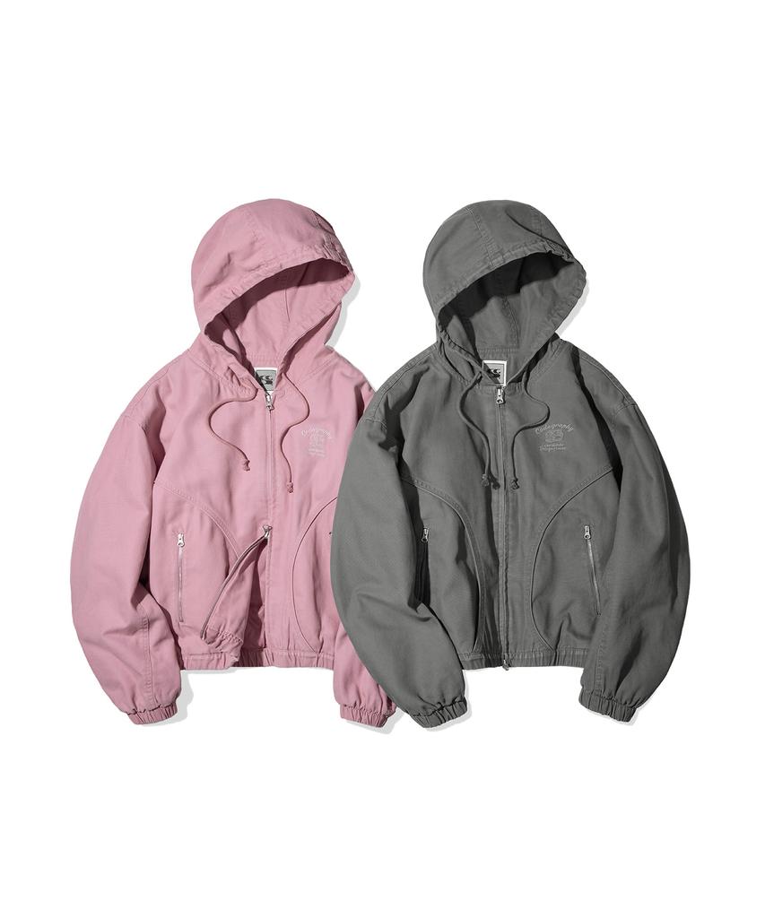 Cgp (Women) Washed Cotton Zip-Up Hoodie_Pale Pink