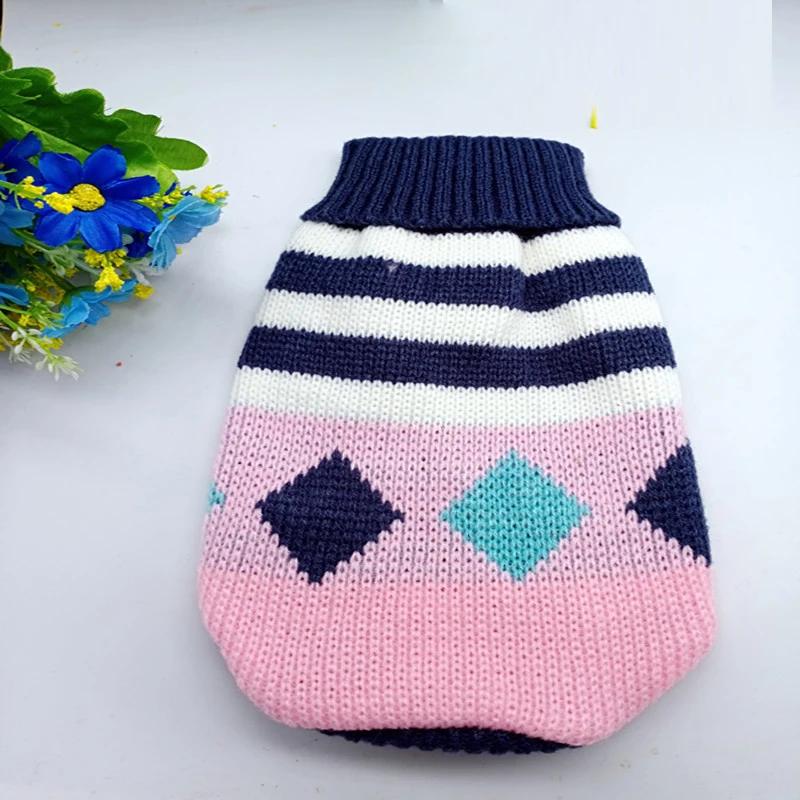 Christmas Vintage Dog Sweaters Holiday Reindeer Red Heart Style Dog Clothes New Year Soft Puppy Sweaters Warm Pet Sweaters for S