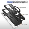 For iPhone 12 Pro Max 6.7 inch Case Magnetic Anti-fall TPU+PC Kickstand Protective Back Shell