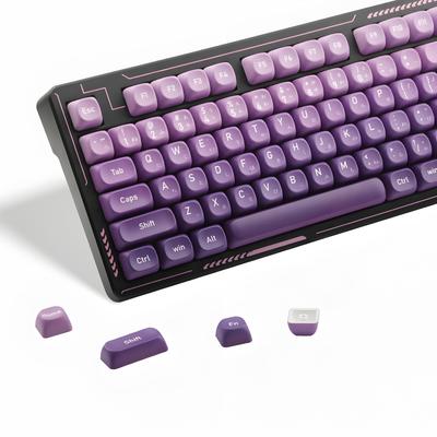 134Keys Japanese Keycaps Gradient Purple PBT Keycaps MOA Profile 5 Side Dye Sublimation DIY Keyboard Key Cap for Cherry Gateron MX Switches Mechanical