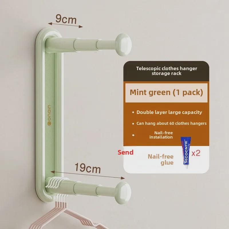 Einziehbarer Wandmontierter Kleiderständer - Stanzfrei, Multifunktionale Aufbewahrungslösung für Zuhause & Balkon.