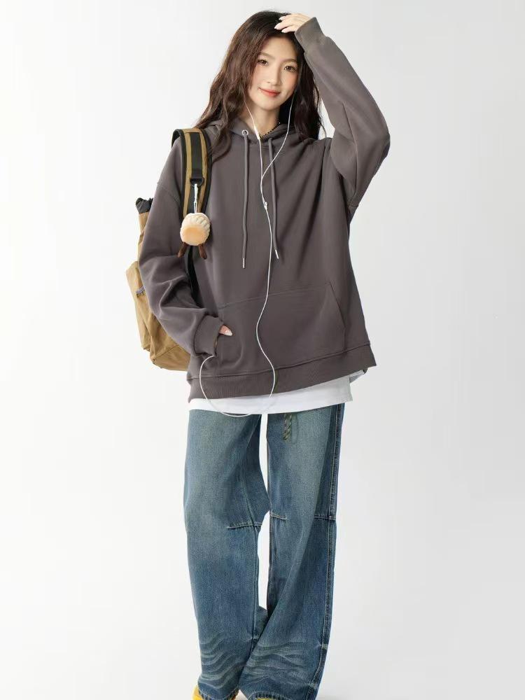 New Style Cotton Hooded Sweatshirt: Loose, Versatile Jacket for Autumn and Winter
