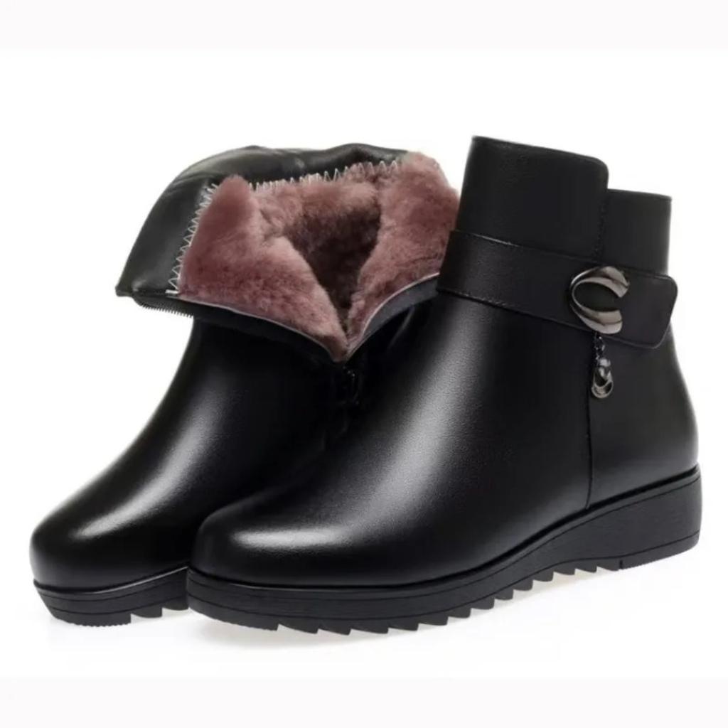 Thick and warm cotton shoes for autumn and winter, soft soled side zipper short boots, casual and comfortable women's boots